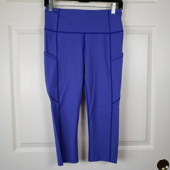 Lululemon Fast & Free Crop II 19" Pockets & Reflective Dots Set of 3 Size 8 - Picture 3 of 16